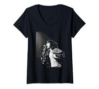 Femme Mick Jagger Les Rolling Stones Entre l'ère Buttons T-Shirt avec Col en V