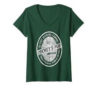 Femme Mickey's Pub Galway, Irlande - Cadeau Eire - Patrimoine Irlandais T-Shirt avec Col en V