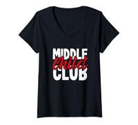 Femme Middle Child Middle Child Funny Family Saying Sister T-Shirt avec Col en V