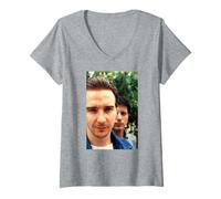 Femme Midge Ure et Mick Karn d'après Une Chanson de Mode Virginia Turbett T-Shirt avec Col en V