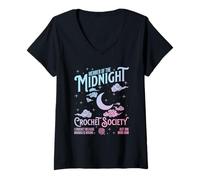 Femme Midnight Crochet Society Je crochète Parce Que Le Meurtre est Une Erreur T-Shirt avec Col en V