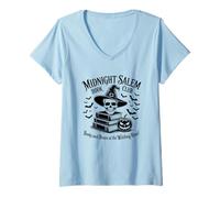 Femme Midnight Salem Book Club Livres Balai Witching Hour T-Shirt avec Col en V
