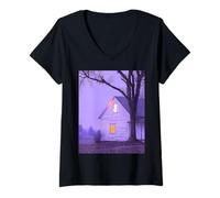 Femme Midwest Gothic Aesthetic Rural Appalachia Vintage Vibes T-Shirt avec Col en V