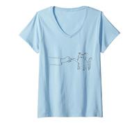 Femme Mignon Chat Poing Bosse drôle Amoureux des Chats Mamans et Papas, Enfants T-Shirt avec Col en V