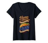 Femme Mignon Christian Taco Jésus Religieux Mark 16:15 T-Shirt avec Col en V