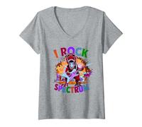 Femme Mignon I Rock The Spectrum Support de sensibilisation à l'autisme pour maman papa T-Shirt avec Col en V