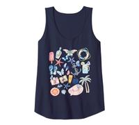 Femme Mignon littoral d'été esthétique ancre palmier papillons plage Débardeur