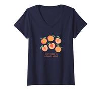 Femme Mignon, pêche délicieuse, plein d'espoir, tous les jours est un nouveau départ T-Shirt avec Col en V