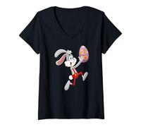 Femme Mignon Petit Lapin De Pâques pour Les Enfants Cadeau De T-Shirt avec Col en V