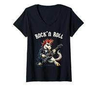 Femme Mignon Punk Licorne Rock'n Roll Rockstar Punk Band Enfants Garçons T-Shirt avec Col en V