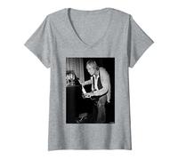 Femme Mike D'Abo Manfred Mann Smith & D'Abo Era par Dick Barnatt T-Shirt avec Col en V