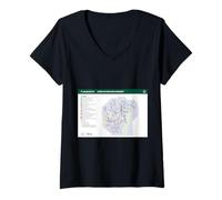 Femme Milano Sud Est Carte de Voyage Art T-Shirt avec Col en V