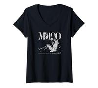 Femme Miles Davis MD100 Photo Trompette Grise T-Shirt avec Col en V