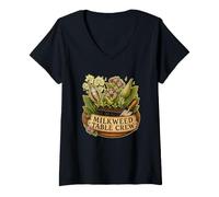 Femme Milkweed Table Crew Asclépiade Échange de Plants T-Shirt avec Col en V