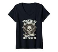 Femme Millwright : Personne ne vous donne ce titre... Vous le méritez T-Shirt avec Col en V