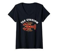 Femme Mime de l'évasion fiscale Lobster Sarcastique Oddly Specific T-Shirt avec Col en V
