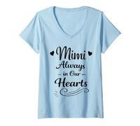 Femme Mimi Always in Our Hearts - Proud & Loving Family Grandma T-Shirt avec Col en V