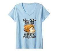 Femme Mince Pies Tiny Pies Gigantic Holiday Spirit T-Shirt avec Col en V