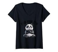 Femme Mindful Panda Méditation Zen Harmony Art T-Shirt avec Col en V