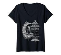 Femme Mindfulness Self Growth Affirmation Méditation Florale T-Shirt avec Col en V