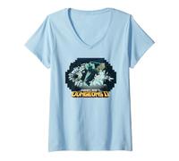 Femme Minecraft Dungeons 2 Deep Water Attack on The Twisted Warden T-Shirt avec Col en V