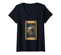 Femme Minerve Tarot Déesse Romaine de la Guerre et de la Sagesse Athena T-Shirt avec Col en V