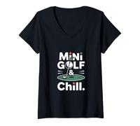 Femme Mini Golf Master Funny Crazy Putt T-Shirt avec Col en V