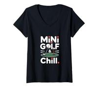 Femme Mini Golf Master Funny Crazy Putt T-Shirt avec Col en V