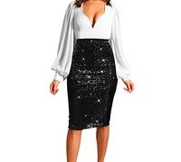 Femme Mini Jupe Noir Femme Couleur Unie Paillettes Mode Taille Haute Hanche Mince Décontractée Demi-Corps Jupe Bijoux Femme, Noir , XL