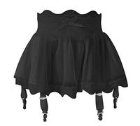 Femme Mini Jupe Porte-Jarretelles Sexy avec Culotte, Porte-Jarretelles Lingerie Mini Robe Transparente avec 4 Clips, 2 Pièces Mini Jupe Taille Haute + String Dentelle Été