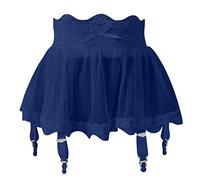 Femme Mini Jupe Porte-Jarretelles Sexy avec Culotte, Porte-Jarretelles Lingerie Mini Robe Transparente avec 4 Clips, 2 Pièces Mini Jupe Taille Haute + String Dentelle Été