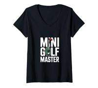 Femme Minigolf Master Funny Crazy Putt T-Shirt avec Col en V