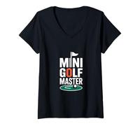 Femme Minigolf Master Funny Crazy Putt T-Shirt avec Col en V