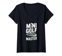 Femme Minigolf Master Funny Crazy Putt T-Shirt avec Col en V