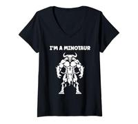 Femme Minimalist Monster Minotaur Greek mythology i'm a Minotaur T-Shirt avec Col en V