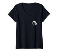 Femme Minimaliste Petite Salamandres lézard Simple Salamandre T-Shirt avec Col en V