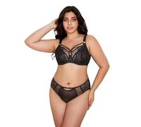 Femme Minimiseur Dentelle Bralette, Soutien-Gorge Quotidien sans rembourré, sous-vêtements Dentelle avec Lacets(Black set,95J)