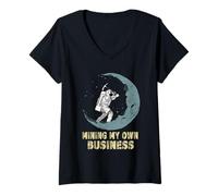 Femme Mining My Own Business Citation Humoristique de Crypto Investors Miners T-Shirt avec Col en V