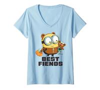 Femme Minions Best Fiends Bob and Tim T-Shirt avec Col en V
