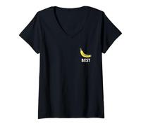 Femme Minions Best Side Bob + Tim Banana Best T-Shirt avec Col en V