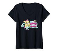Femme Minions Cuddle at Your Own Risk T-Shirt avec Col en V