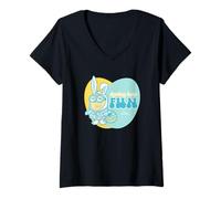Femme Minions Dave Easter Spring Into Fun T-Shirt avec Col en V
