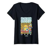 Femme Minions Endless Summer Family Trip 2028 T-Shirt avec Col en V