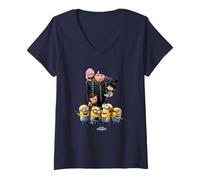 Femme Minions Family Portrait T-Shirt avec Col en V