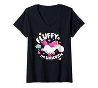 Femme Minions Fluffy The Unicorn T-Shirt avec Col en V
