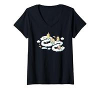 Femme Minions Fluffy Unicorn in The Clouds T-Shirt avec Col en V