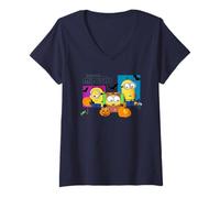 Femme Minions Halloween Trick-Or-Treat Bob Stuart and Kevin T-Shirt avec Col en V
