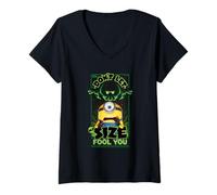 Femme Minions & Monsters Don't Let My Size Fool You T-Shirt avec Col en V