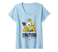 Femme Minions & Monsters James Caution Content Creator T-Shirt avec Col en V