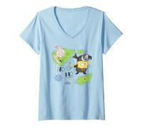 Femme Minions & Monsters Treasure Map T-Shirt avec Col en V